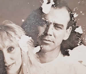 Mynie Grové and her second husband Chipi van der Merwe, in 1988